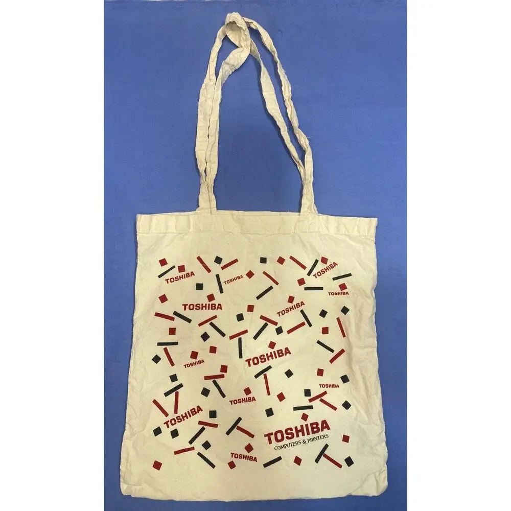 Vintage Toshiba Computers and Printers Graphic Totebag